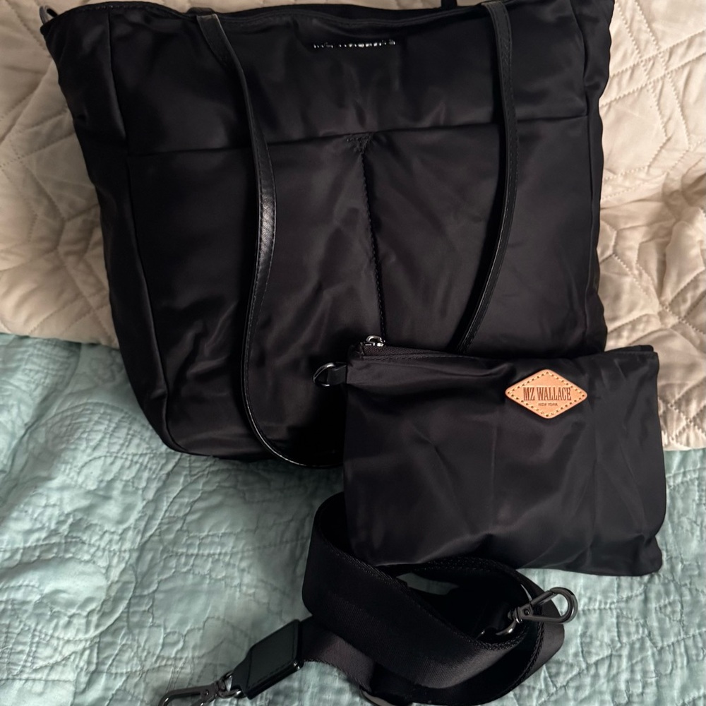 MZ Wallace Bowery Black Quilted Tote Bag